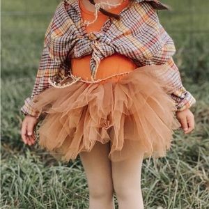 PlumNYC- Iloveplum BAE Suede Tutu Demi Orange 1Y